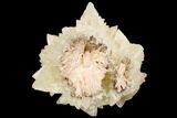Fluorescent Calcite Crystal Cluster on Barite - Morocco #141022-3